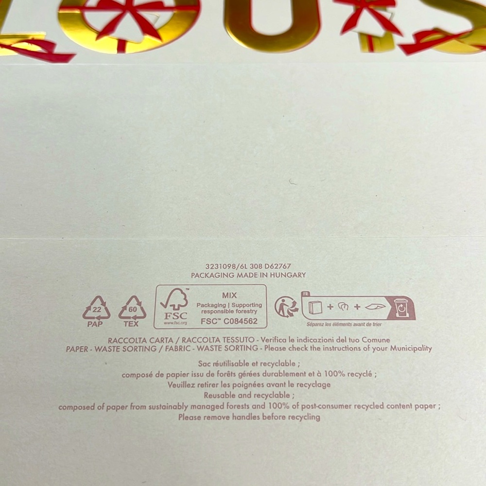 LV LOUIS VUITTON MEDIUM CHRISTMAS PAPER BAG - Picture 4 of 4